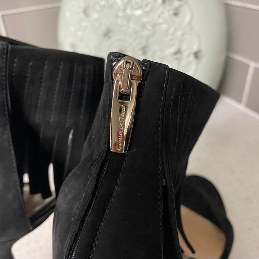 Authentic Gianvito Rossi Black Suede Fringe Heels - Picture 8 of 12